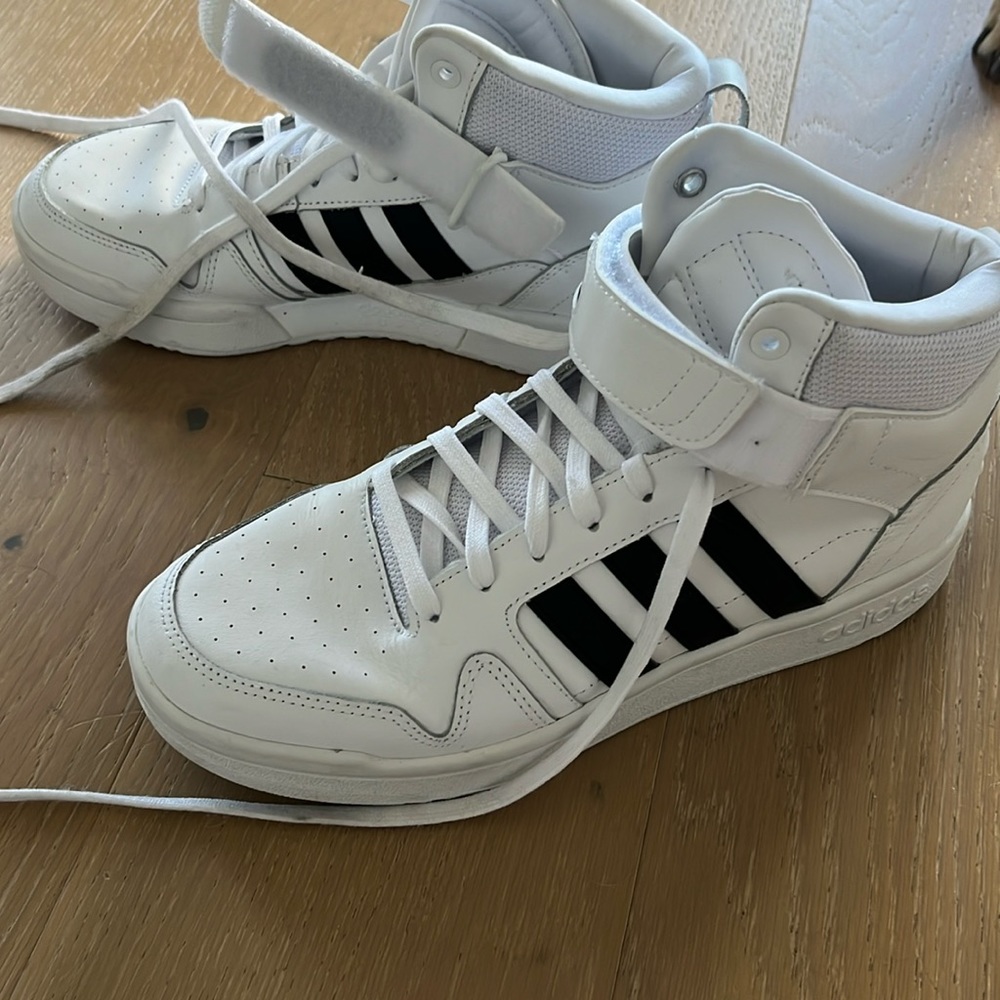 adidas White and Black High-Top Sneakers
